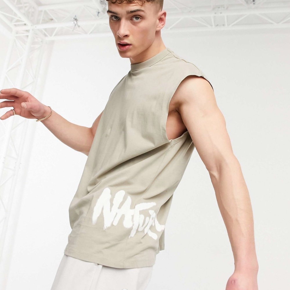 ASOS Men's Sleeveless Tan Tank Top